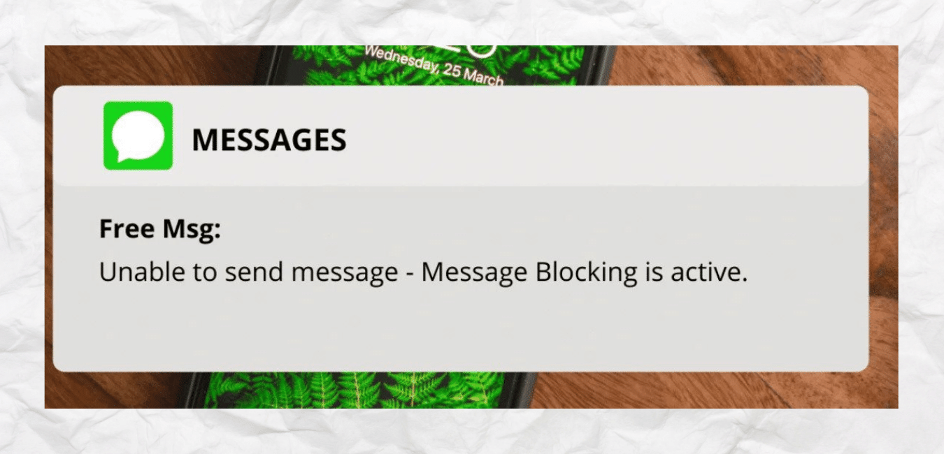 message bloking is active